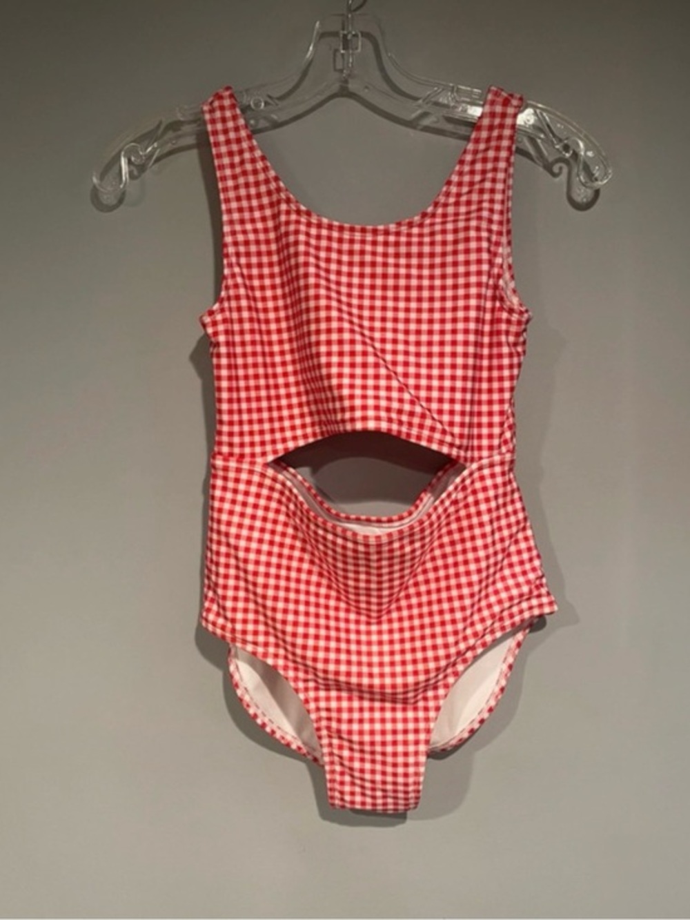 Cat & Jack Red and White Gingham One-Piece Size 14